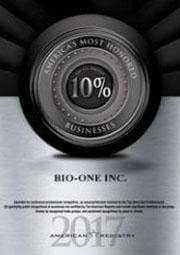 Bio-One decontamination and biohazard cleaning team award