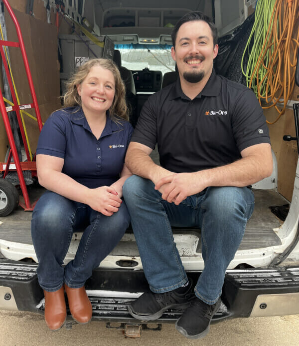 Bio-One of Lincoln biohazard and decontamination Company Owner, Derek and Daniela Myers