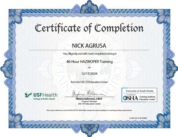 Hazwoper Training Certification